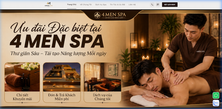 Dự Án Website 4MEN SPA Dành Cho Nam Giới